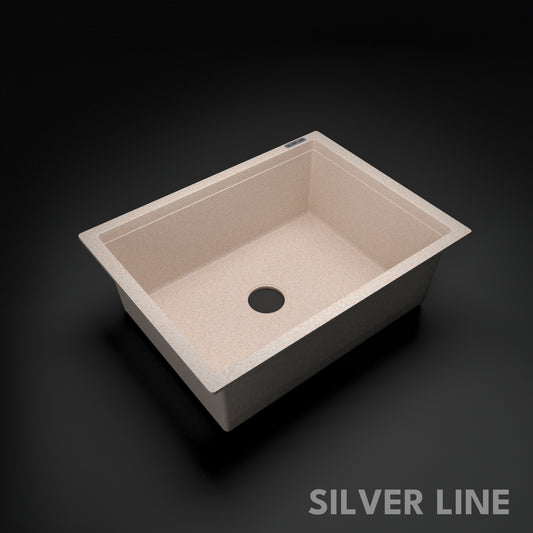 German Quartz Single Bowl Kitchen Sink - Cornflakes (24" x 18" x 8")