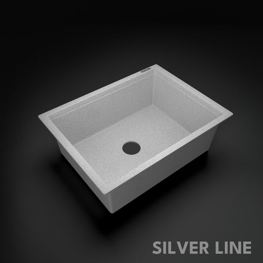 German Quartz Single Bowl Kitchen Sink - Crater (24" x 18" x 8")