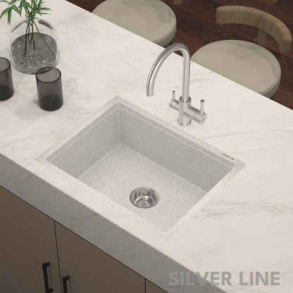 German Quartz Single Bowl Kitchen Sink - Crater (24" x 18" x 8")
