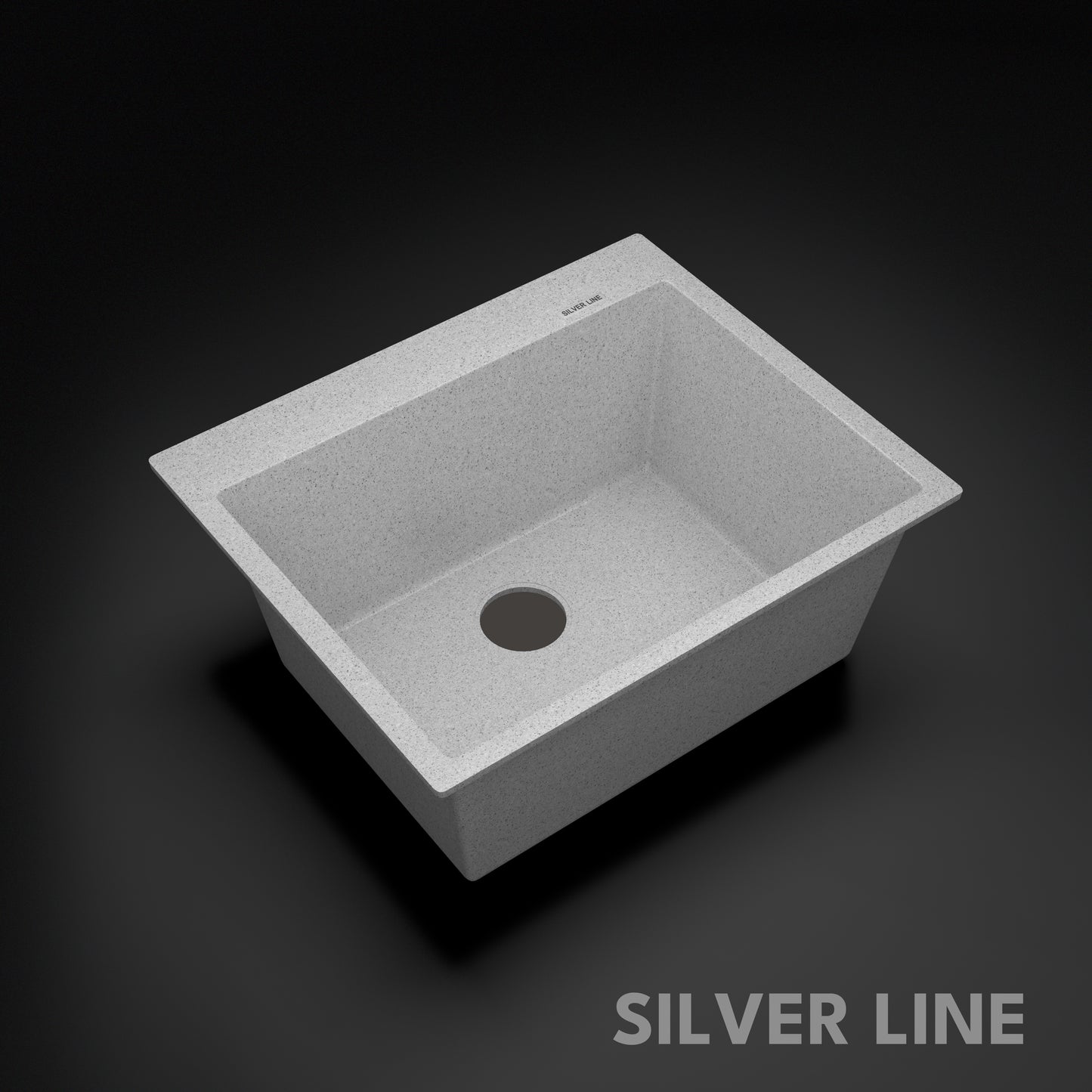German Quartz Single Bowl Kitchen Sink with Faucet Deck- Crater (24" x 20" x 9")