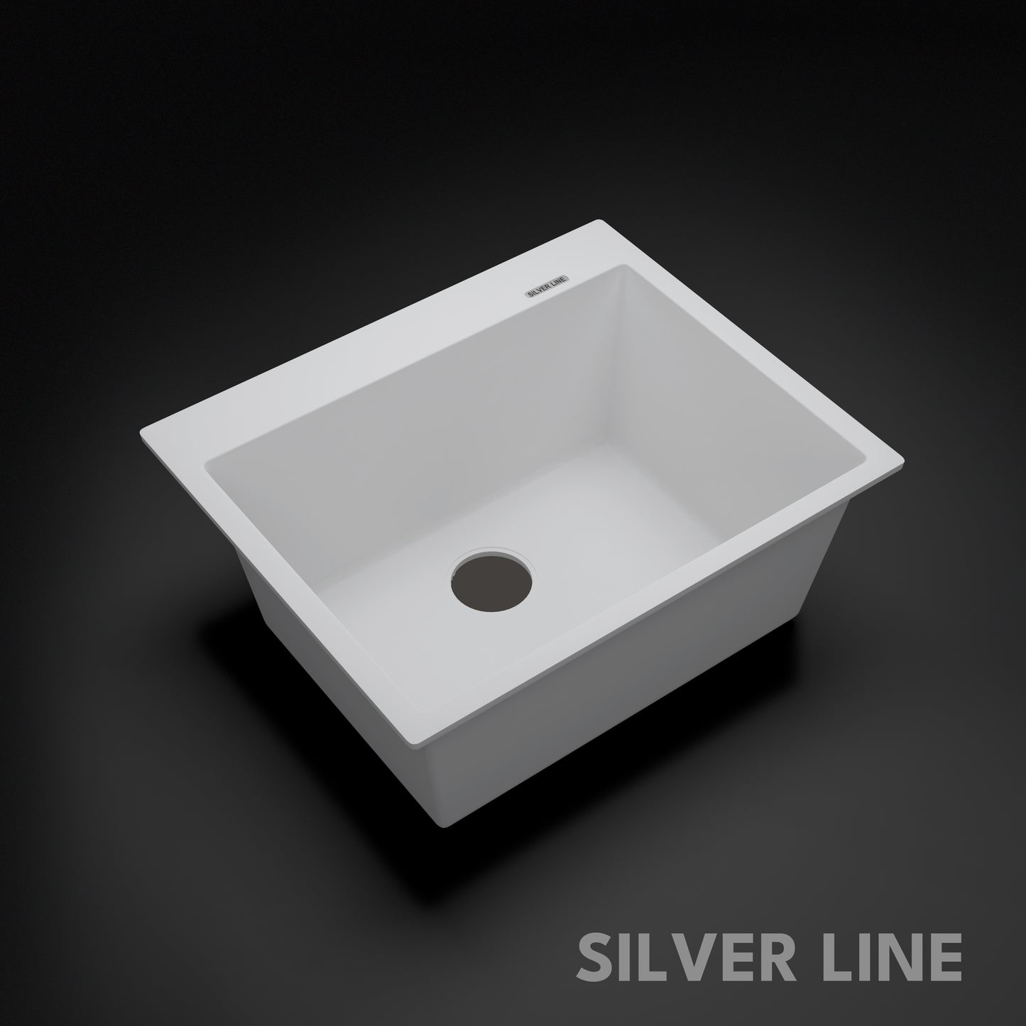German Quartz Single Bowl Kitchen Sink with Faucet Deck- Snow White (24" x 20" x 9")