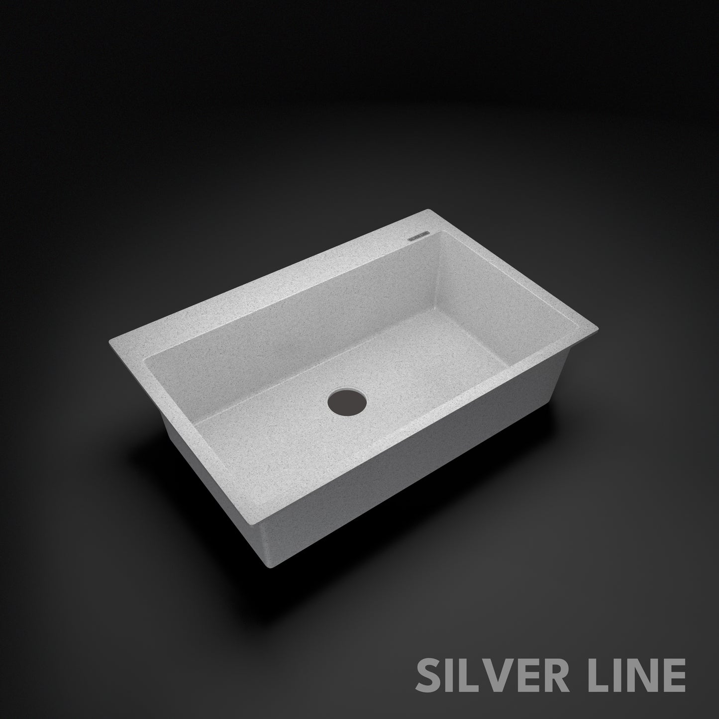 German Quartz Single Bowl Kitchen Sink with Faucet Deck- Crater (31" x 20" x 9")