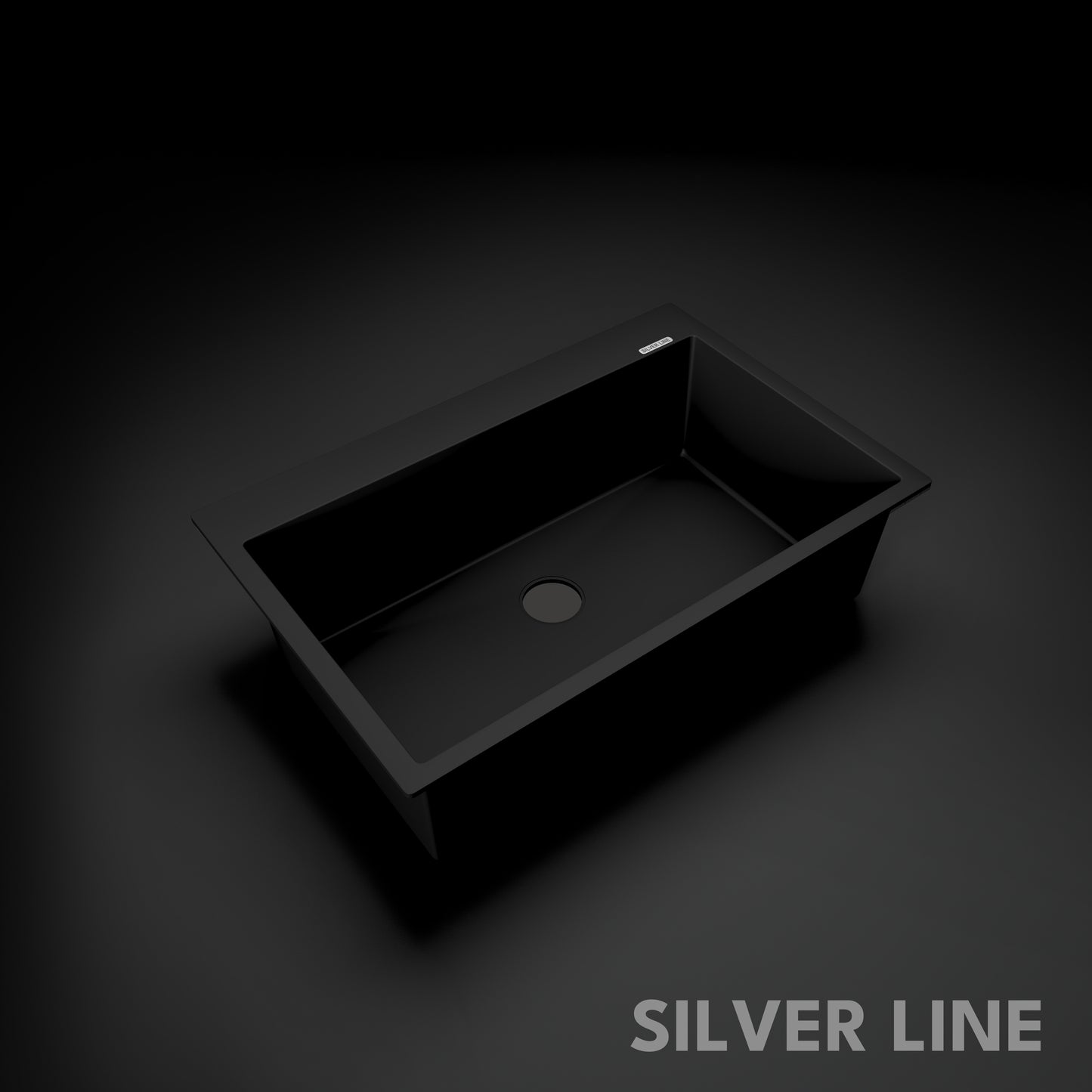 German Quartz Single Bowl Kitchen Sink with Faucet Deck- Midnight Black (31" x 20" x 9")