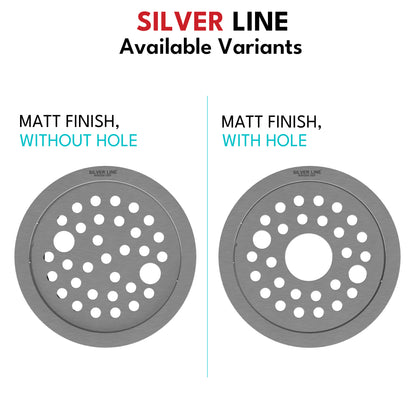 Round Floor Drain (5" x 5") | SS 304 | Matt Finish | For Bathroom, Kitchen, Balcony - Silver Line