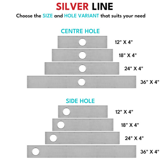 Tile Insert Shower Drain Channel | 304 Stainless Steel | Invisible Shower Channel with Cockroach Trap - Silver Line