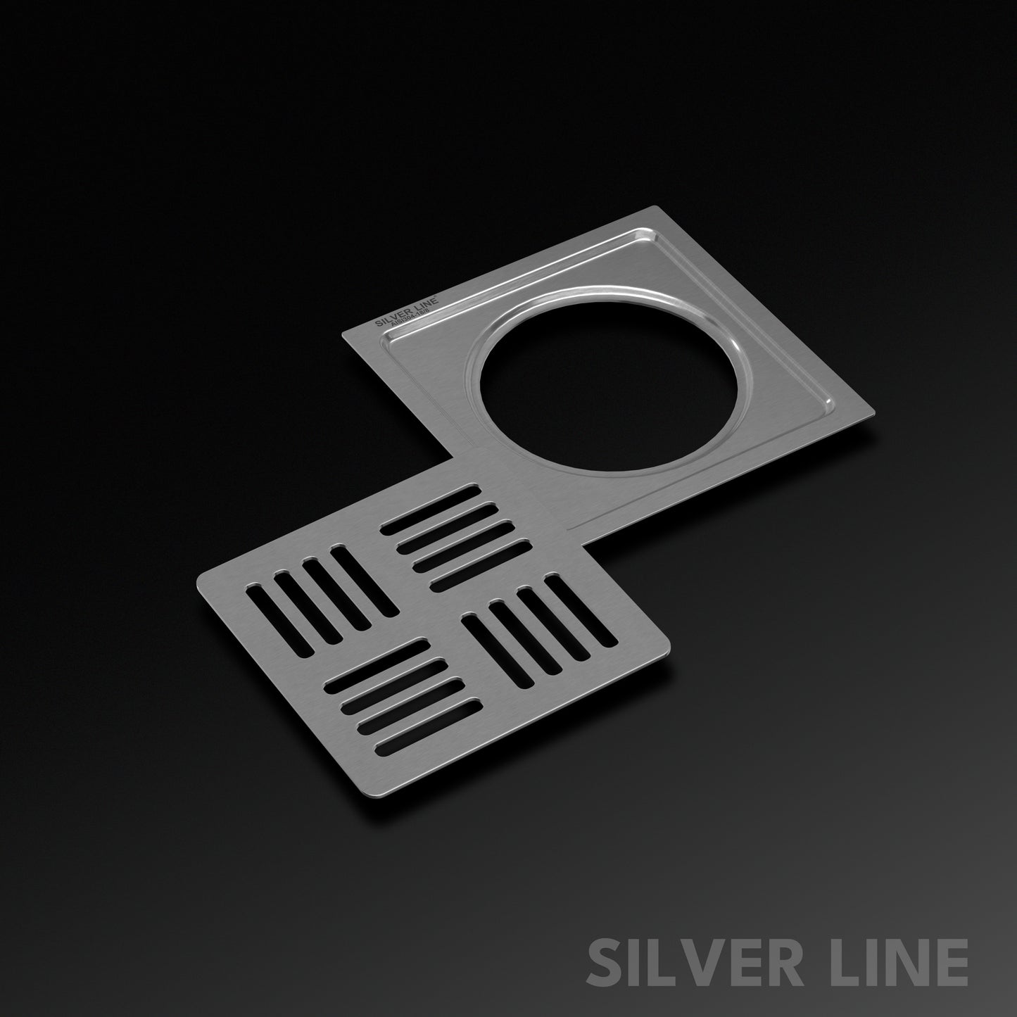 Square Floor Drain (5" x 5") | SS 304 | Matt & Gloss Finish | For Bathroom, Kitchen, Balcony - Silver Line
