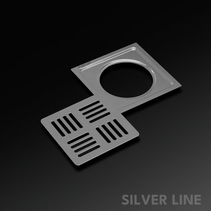 Square Floor Drain (5" x 5") | SS 304 | Matt & Gloss Finish | For Bathroom, Kitchen, Balcony - Silver Line