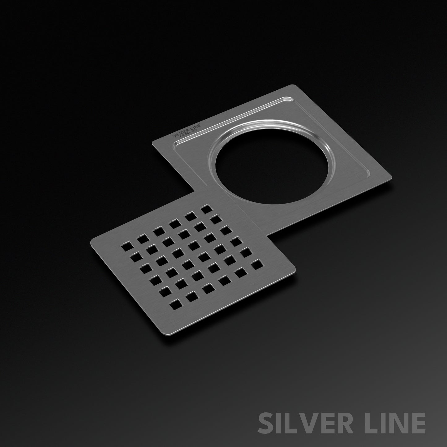 Square Cut Design Floor Drain (5" x 5") | SS 304 | Matt & Gloss Finish | For Bathroom, Kitchen, Balcony - Silver Line