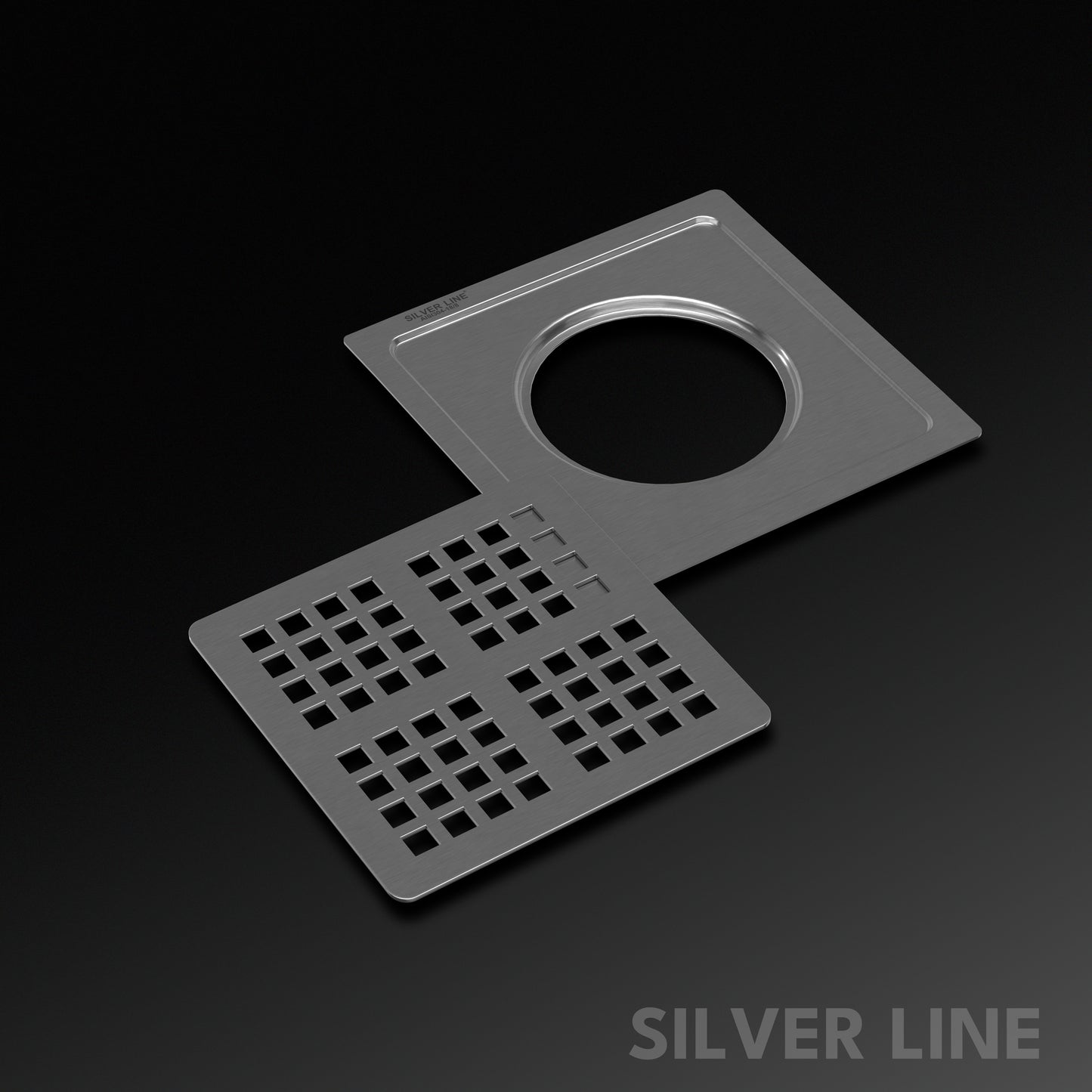 MultiSquare Floor Drain (6" x 6") | SS 304 | Matt Finish | For Bathroom, Kitchen, Balcony - Silver Line