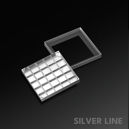 Recessed Manhole Cover (24" x 24") | SS 304 - Heavy Duty with Tile/Marble Insert for Indoor & Outdoor Use - Silver Line