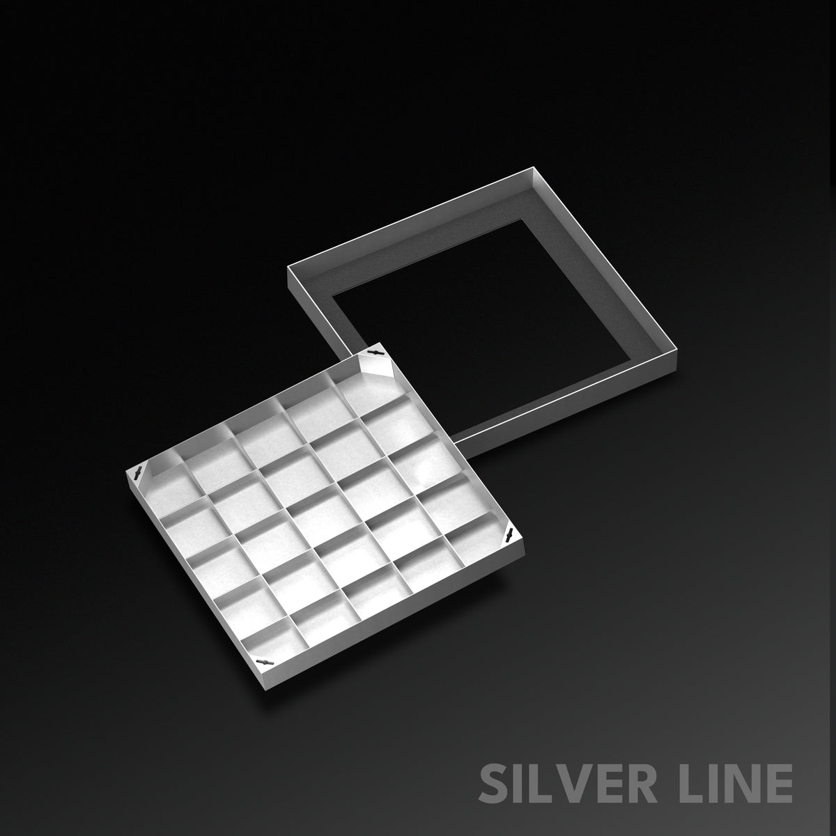 Recessed Manhole Cover (21" x 21") | SS 304 - Heavy Duty with Tile/Marble Insert for Indoor & Outdoor Use - Silver Line