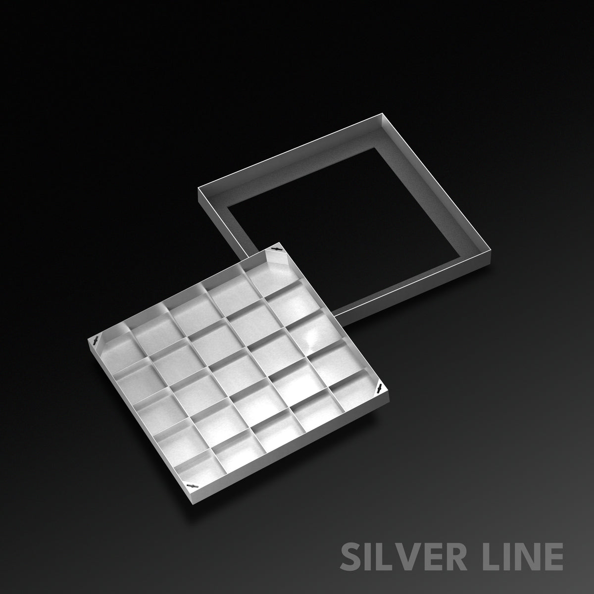 Recessed Manhole Cover (22" x 22") | SS 304 - Heavy Duty with Tile/Marble Insert for Indoor & Outdoor Use - Silver Line