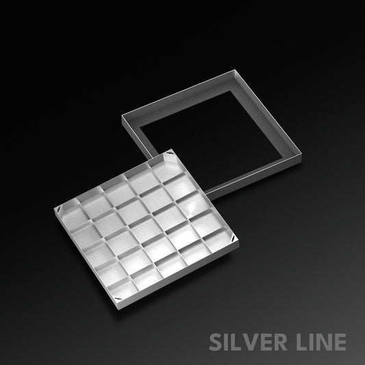 Recessed Manhole Cover (22" x 22") | SS 304 - Heavy Duty with Tile/Marble Insert for Indoor & Outdoor Use - Silver Line