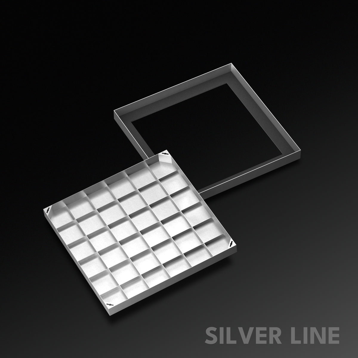 Recessed Manhole Cover (25" x 25") | SS 304 - Heavy Duty with Tile/Marble Insert for Indoor & Outdoor Use - Silver Line