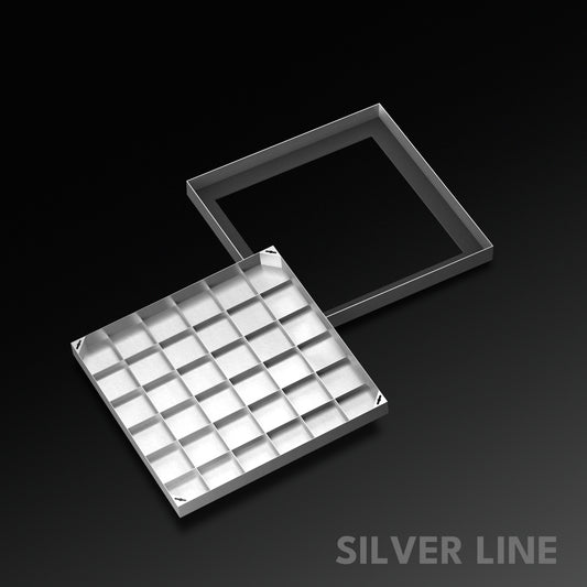 Recessed Manhole Cover (25" x 25") | SS 304 - Heavy Duty with Tile/Marble Insert for Indoor & Outdoor Use - Silver Line