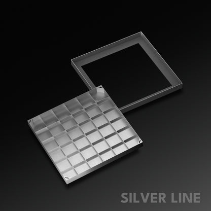 Recessed Manhole Cover (27" x 27") | SS 304 - Heavy Duty with Tile/Marble Insert for Indoor & Outdoor Use - Silver Line