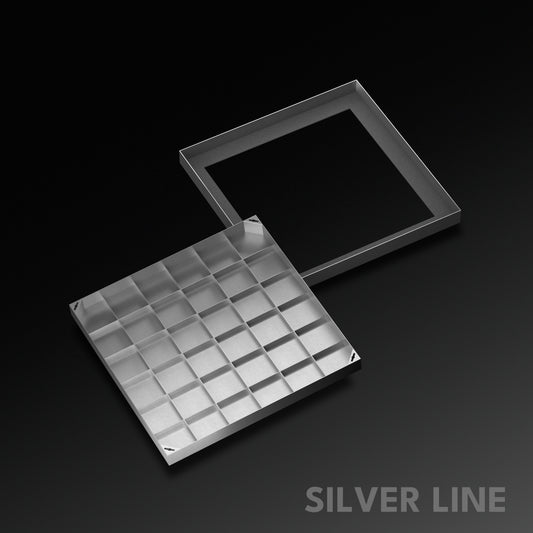 Recessed Manhole Cover (27" x 27") | SS 304 - Heavy Duty with Tile/Marble Insert for Indoor & Outdoor Use - Silver Line