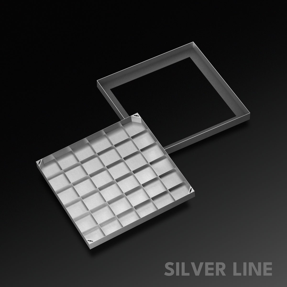 Recessed Manhole Cover (28" x 28") | SS 304 - Heavy Duty with Tile/Marble Insert for Indoor & Outdoor Use - Silver Line