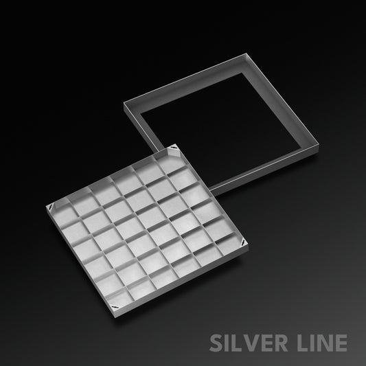 Recessed Manhole Cover (28" x 28") | SS 304 - Heavy Duty with Tile/Marble Insert for Indoor & Outdoor Use - Silver Line