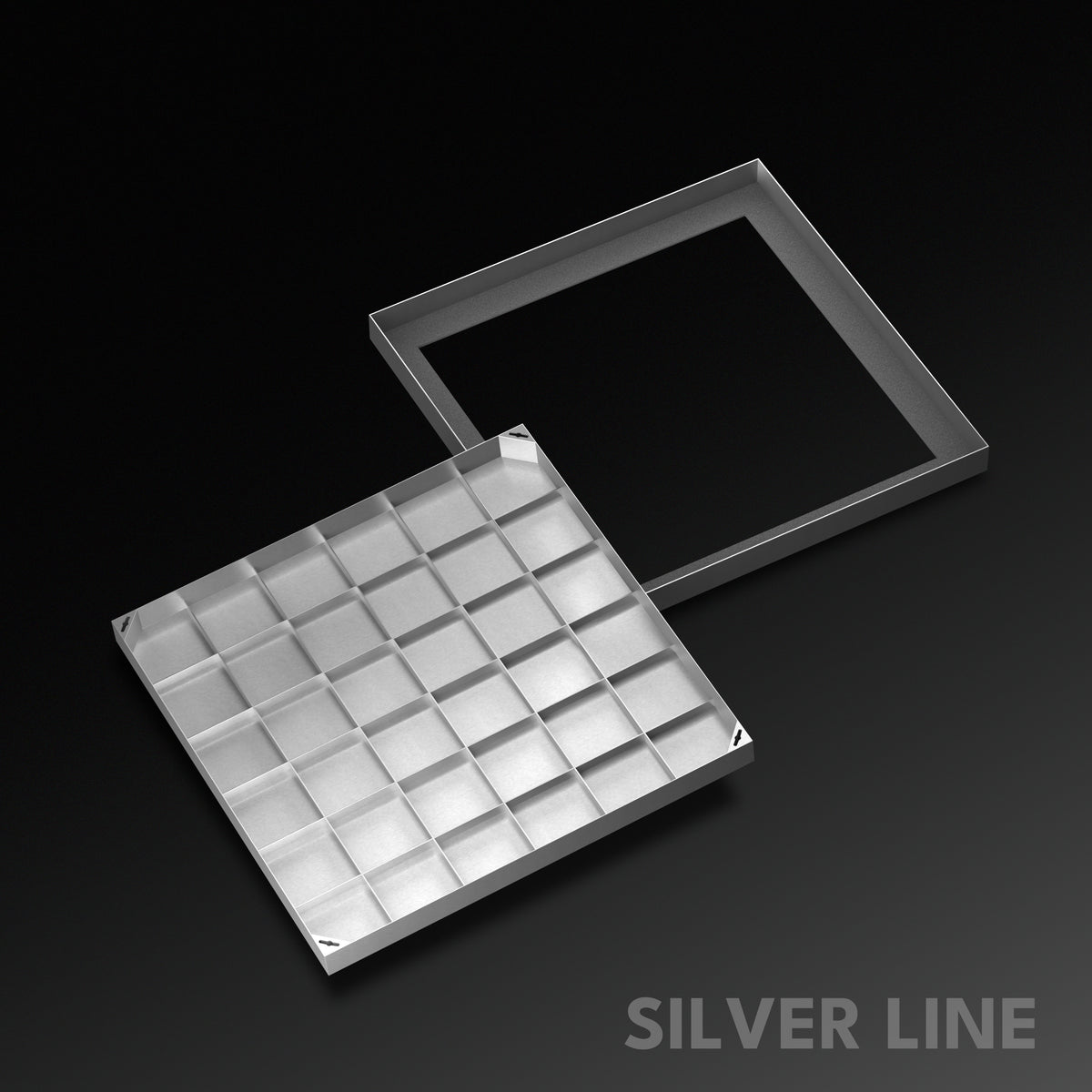 Recessed Manhole Cover (30" x 30") | SS 304 - Heavy Duty with Tile/Marble Insert for Indoor & Outdoor Use - Silver Line