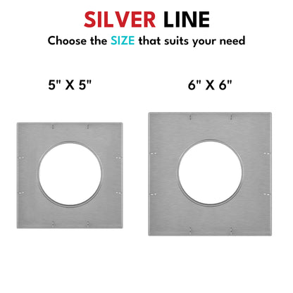 Tile Insert Floor Drain | 304 Stainless Steel | Invisible Drain with Cockroach Trap - Silver Line