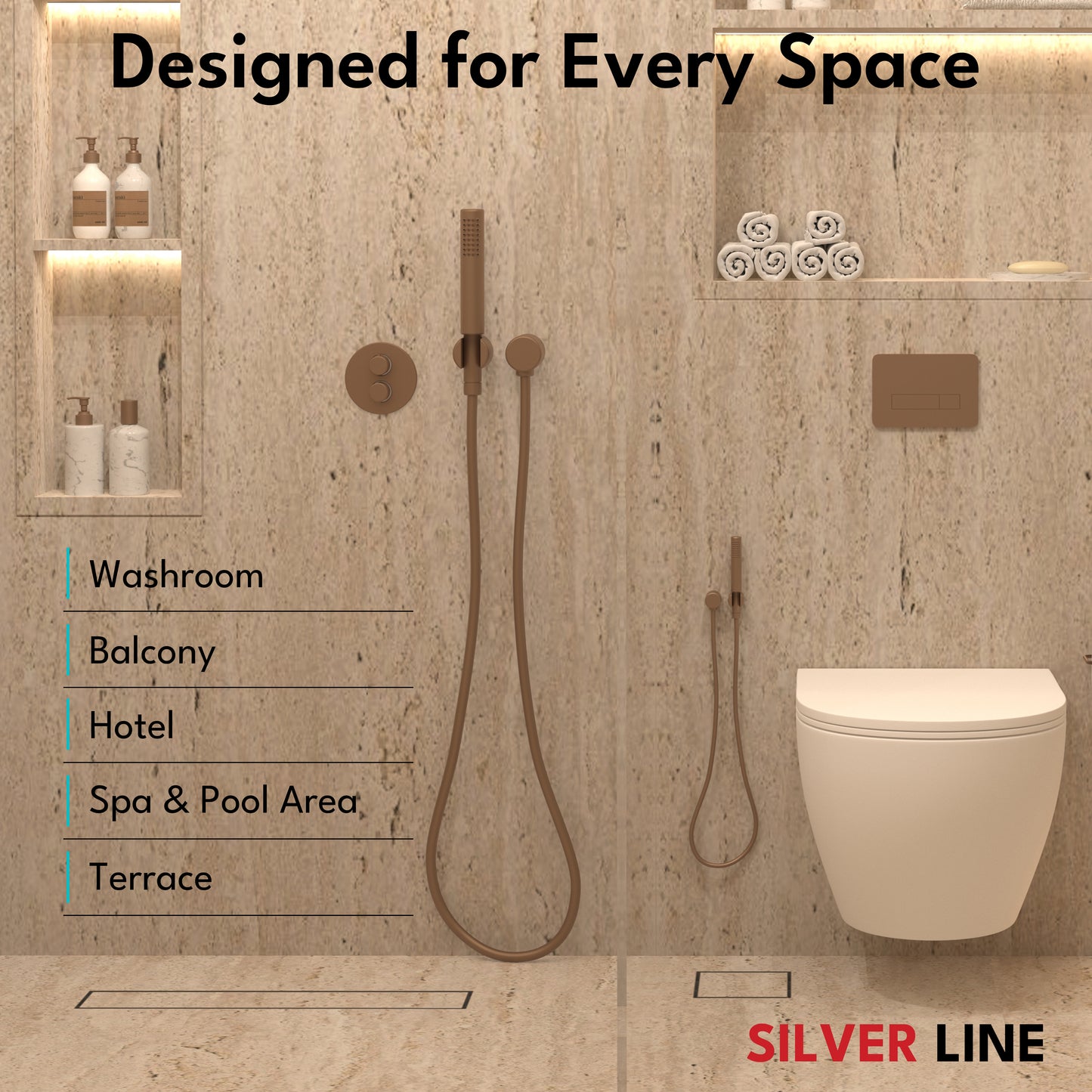 Tile Insert Floor Drain | 304 Stainless Steel | Invisible Drain with Cockroach Trap - Silver Line