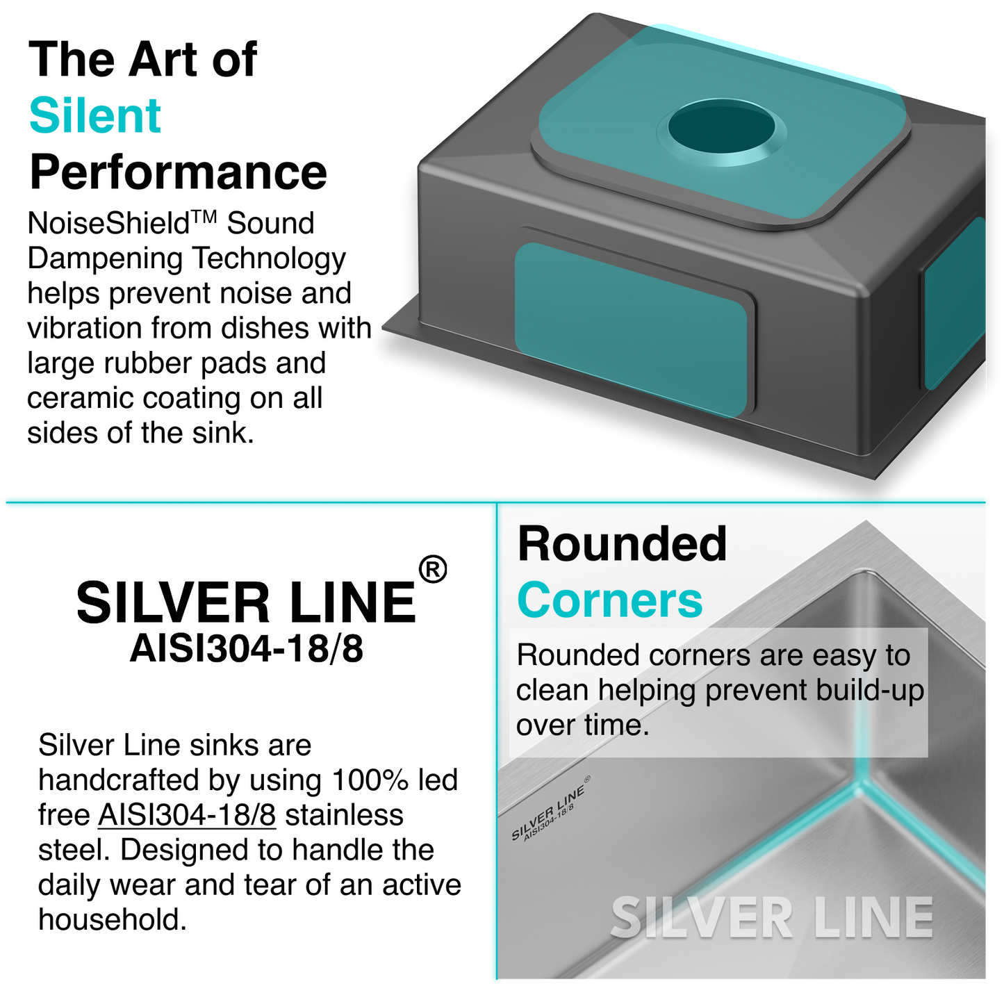Handmade Single Bowl 304 Grade Kitchen Sink (24" x 18" x 10")
